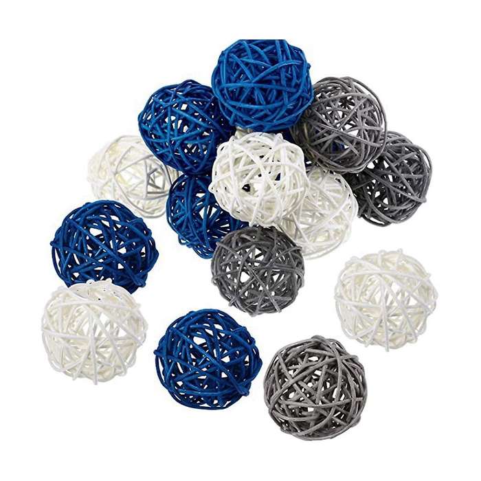 Rattan Ornaments Decorative Ball Decoration Home Decor Room Kitchen Wedding Decorations, Dark Blue