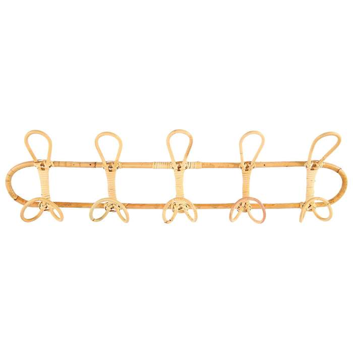 Rattan Wall Hooks Clothes Hat Hanging Hook Crochet Cloth Holder Organizer Hangers Decor for Home D