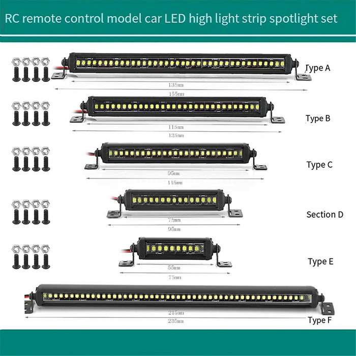 Rc Car Roof Lamp 24 36 Led Light Bar for 1/10 Rc Crawler Axial Scx10 90046/47 Scx24 Wrangler D90 Tr