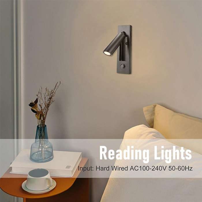 Reading Lights,headboard Wall Light Reading Light Recessed Push Switch Wall for Living Room, Bedroo