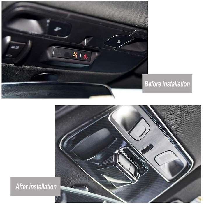 Reading Light Lamp Panel Frame Protection Decor Cover Trim ABS for 2017 2018 2019 2020 (Carbon Fiber