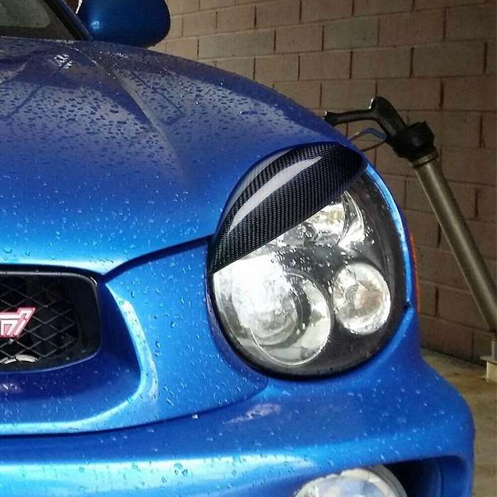 Real Carbon Fiber Car Front Headlight Eyebrow Eyelid Cover for 2002-2003 Headlight Lamp Eyebrow