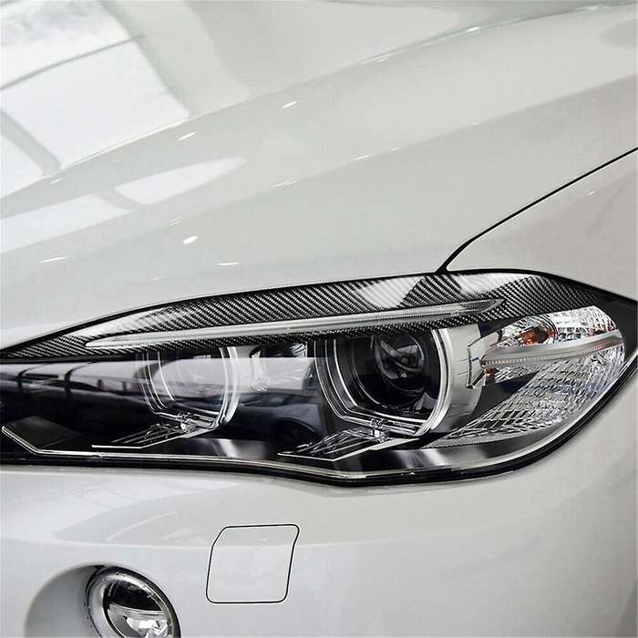 Real Carbon Fiber Car Headlight Eyelids Eyebrow Cover for F15 X5 F85 X5m X6 2014-2018