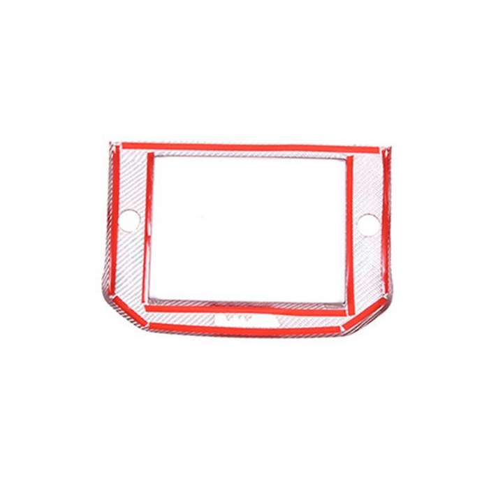 Real Carbon Fiber Central Control Navigation Panel Trim Screen Frame Cover for 2014-2015(Red)