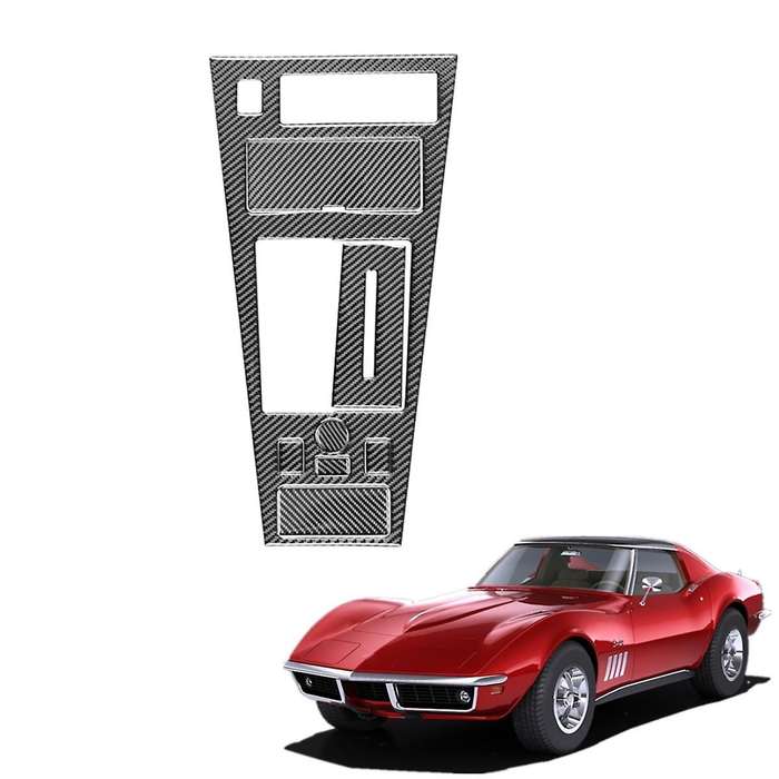 Real Carbon Fiber for C3 1968-1982 Car Center Console Gear Panel Cover Kit Trim Accessories ,A