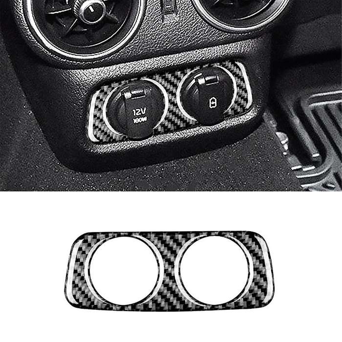 Real Carbon Fiber for 2018-2023 Car Rear Charging Port USB Hole Cover Trim Sticker Interior Accessor