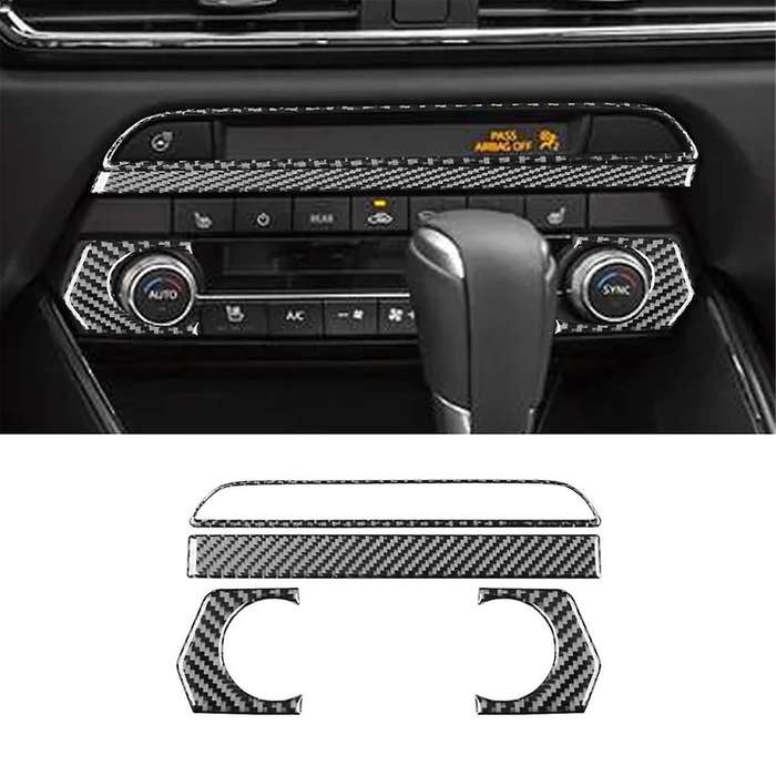 Real Carbon Fiber for CX9 -9 2016-2022 Center Console AC Knob Control Panel Cover Trim Interior Acce