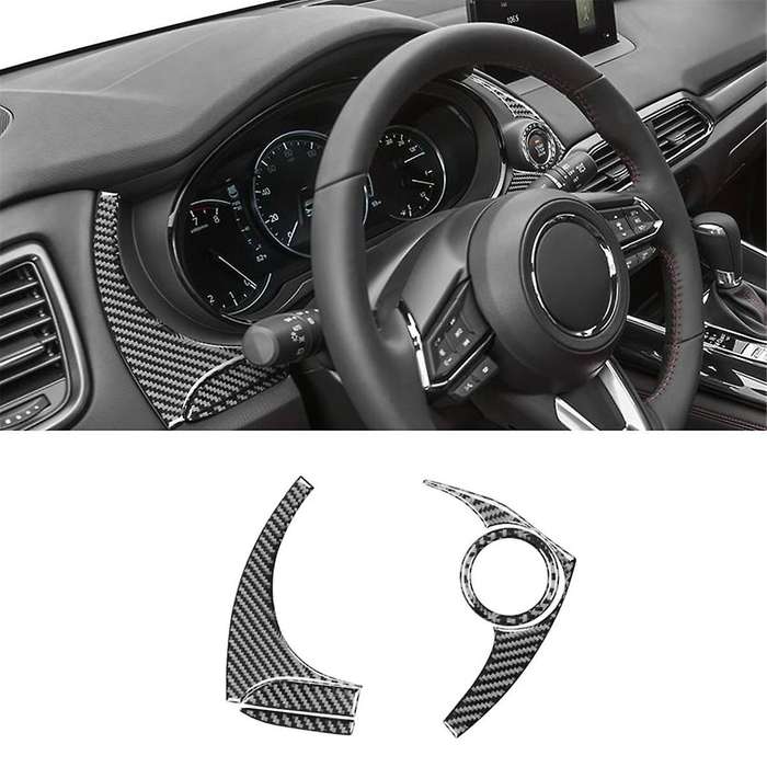 Real Carbon Fiber for CX9 -9 2016-2022 Dashboard Panel Engine Start Stop Button Frame Trim Interior