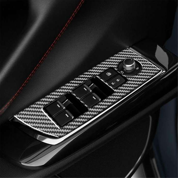 Real Carbon Fiber for CX9 -9 2016-2022 LHD Door Side Window Lift Switch Panel Cover Trim Interior Ac