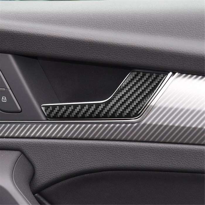 Real Carbon Fiber for Q5L FY SQ5 2018-2024 Door Inner Handle Cover Interior Trim Sticker Decal
