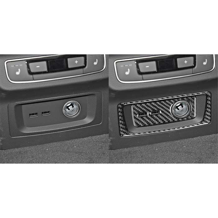 Real Carbon Fiber for Q5L FY SQ5 2018-2024 LHD Rear Lighter Power Outlet Panel Cover Interior Trim