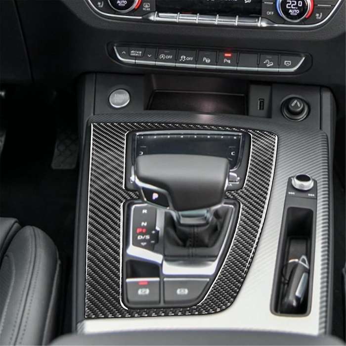Real Carbon Fiber for Q5L SQ5 2018-2024 LHD Center Console Gear Shift Panel Cover Interior Trim Sti