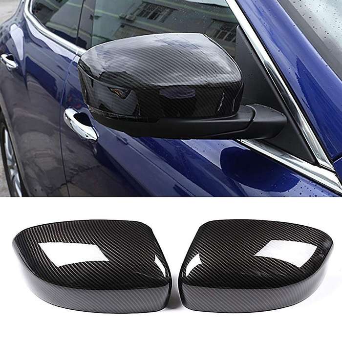 Real Carbon Fiber Side Rear View Mirror Cover Trim for 2016-2019