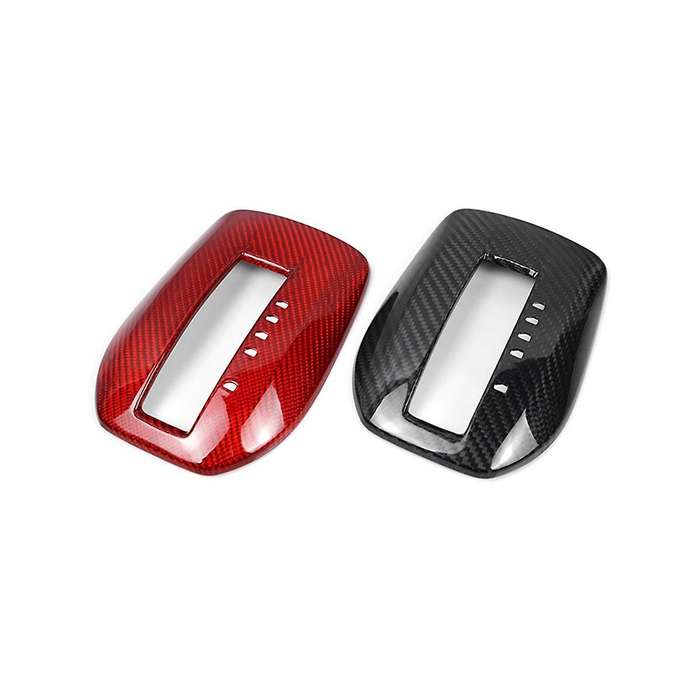 Real Hard Carbon Fiber Car Gear Shift Panel Interior Trim for 2010-2015(Black)