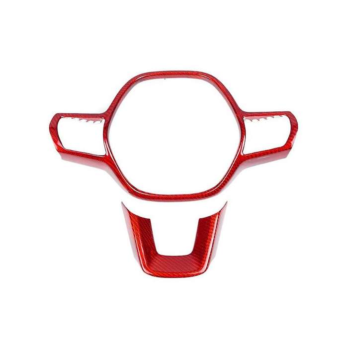 Real Hard Carbon Fiber Car Steering Wheel Panel Frame Cover Trim for 11th Gen 2022(red)