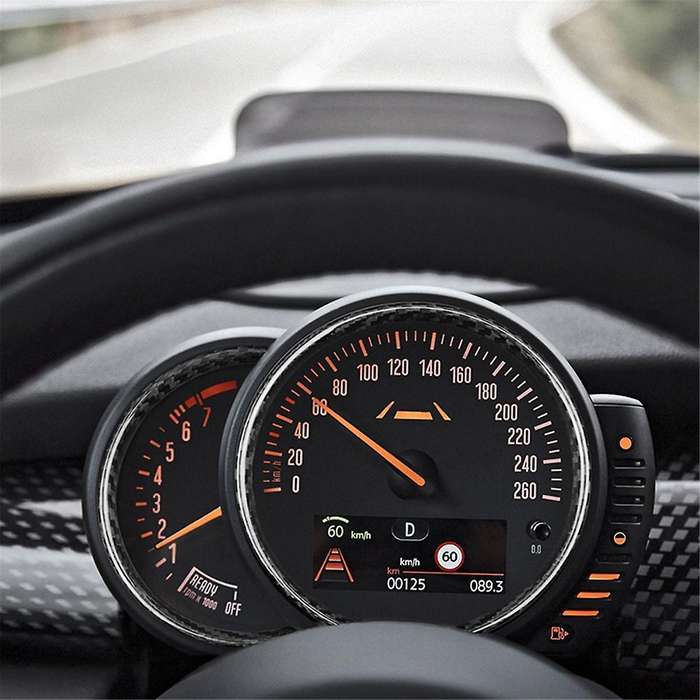 Real Hard Carbon Fiber Car Tachometer Stickers for MINI ONE S JCW F54 F55 F56 F57 F60 Car Interior A
