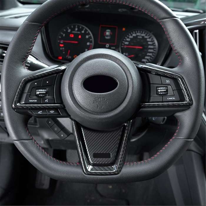 Real Hard Carbon Fiber Car Steering Wheel Button Frame Sticker Interior Trim Cover for / 2022 2023
