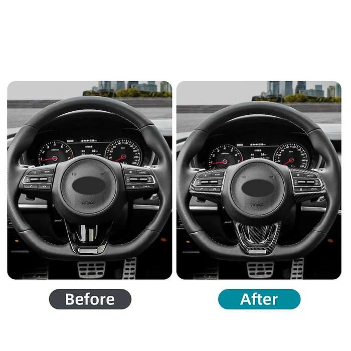 Real Hard Carbon Fiber Cover for 2018-2023 Car Steering Wheel Panel Trim Accessories