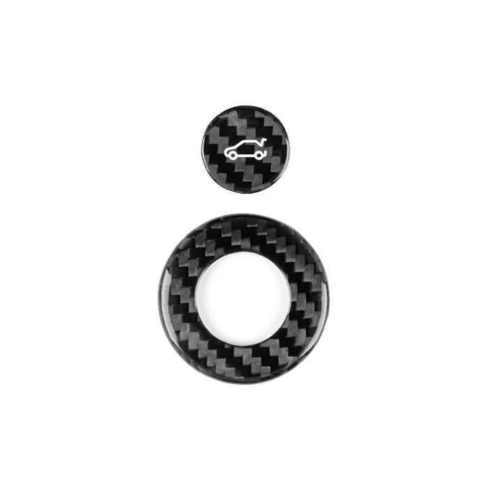 Real Hard Carbon Fiber for 2016-2023 Door Trunk Switch Ring Sticker Interior Accessories