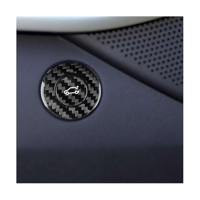 Real Hard Carbon Fiber for 2016-2023 Door Trunk Switch Ring Sticker Interior Accessories