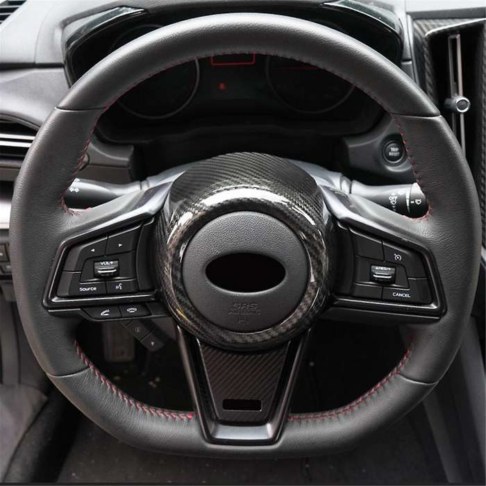 Real Hard Carbon Fiber Sticker for / 2022 2023 Car Steering Wheel Center Cover Interior Accessories