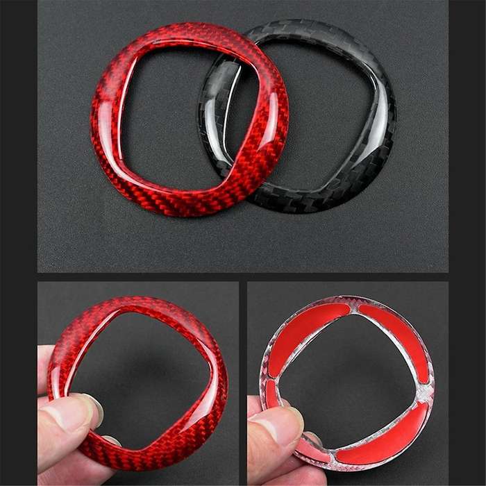 Real Hard Carbon Fiber Sticker for 2008-2023 Car Steering Wheel Center Ring Cover Interior Accessori