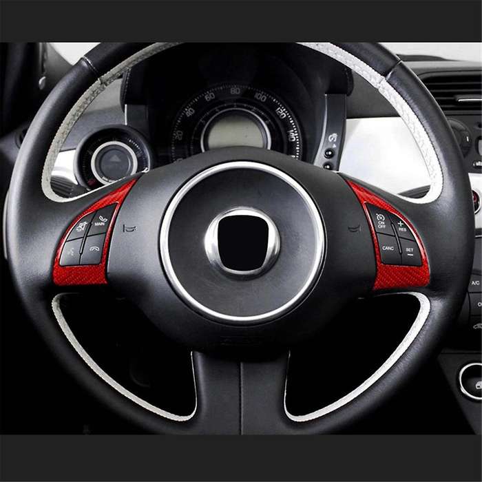 Real Hard Carbon Fiber Sticker for 595 2010-2015 Car Steering Wheel Button Interior Trim(b)