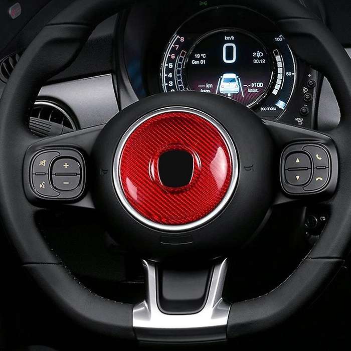 Real Hard Carbon Fiber Sticker for 500 2008-2013 Car Center Steering Wheel Interior Trim(B)