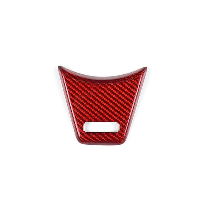 Real Hard Carbon Fiber Sticker for 2022 2023 Car Steering Wheel Button Frame Interior Trim(Red)