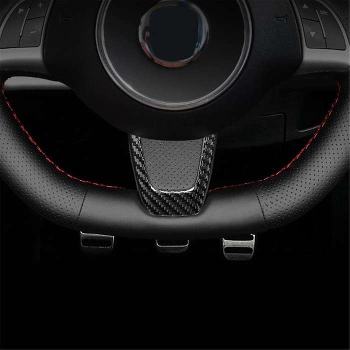 Real Hard Carbon Fiber Sticker for 595 2012 2013 2014 2015 Steering Wheel Trim Accessories