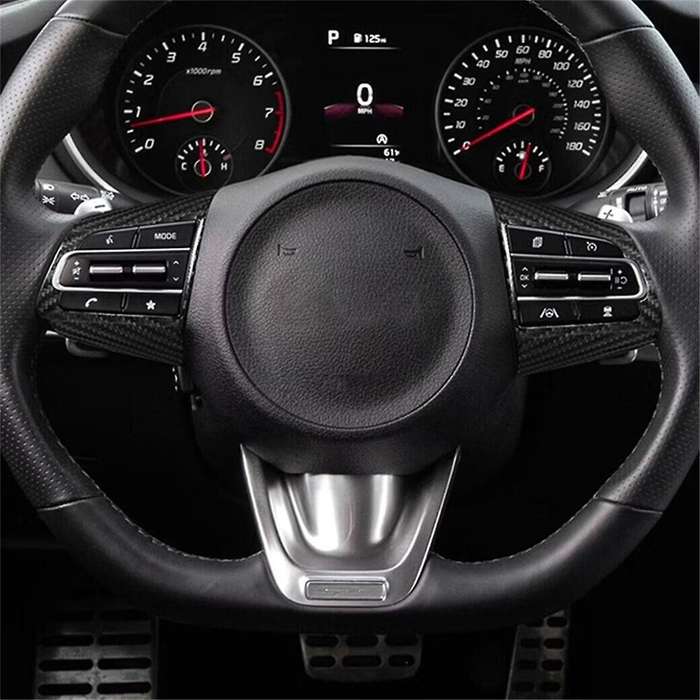 Real Hard Carbon Fiber Sticker Steering Wheel Panel Trim for 2018 2019 2020 2021 2022