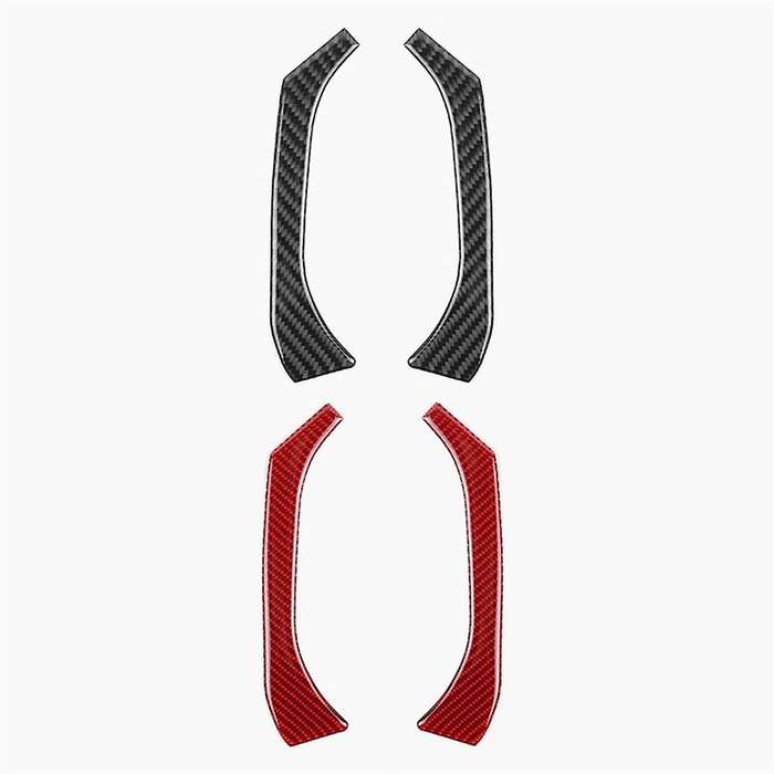 Real Soft Carbon Fiber Sticker for / 2022 2023 Car Inside Front Door Window Pillar Trim(Black)