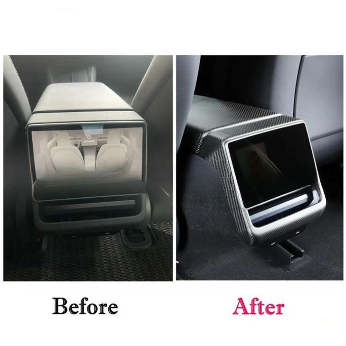 Rear Air Conditioning Vent Cover Interior Accessories for Model 3 2024 Abs Carbon Fiber Rear Screen
