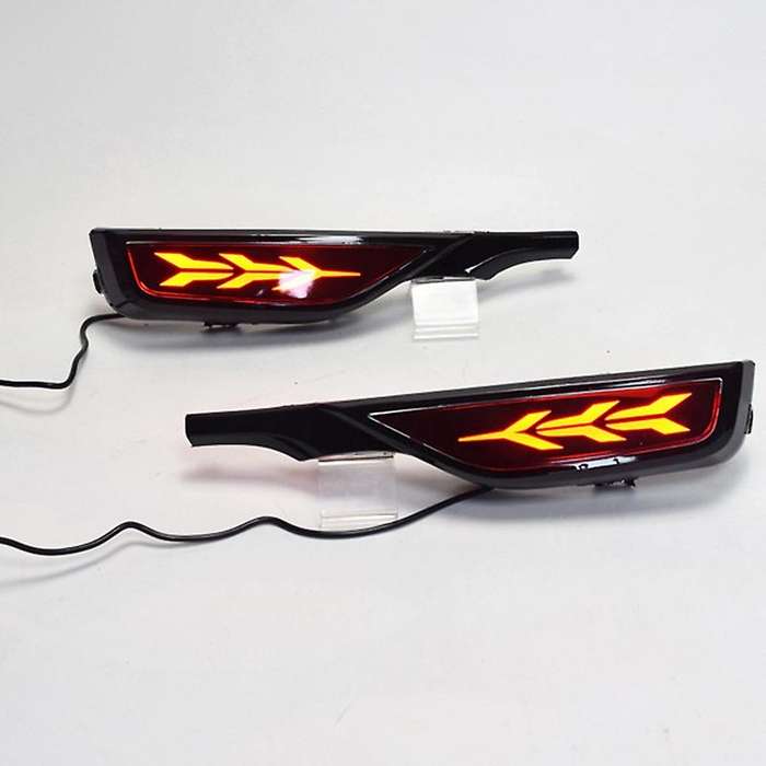 Rear Brake Light 12V Car LED Rear Fog Lamp Rear Bumper Light Flowing Turn Signal Reflector for Fit J