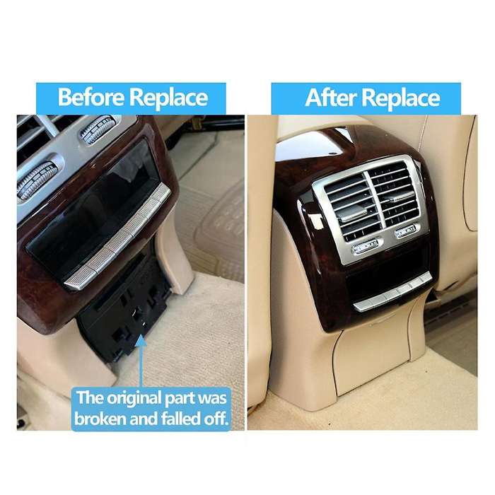 Rear Console Cigar Lighter Electrical Power Socket Outlet Cover for S Class W221 2007-2013 Black