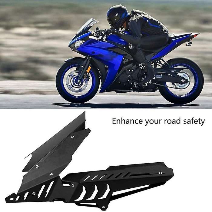Rear Mudguard, CNC Motorcycle Rear Mudguard & Chain Guard Cover Kit for YZF R3 R25 13-17(Black)