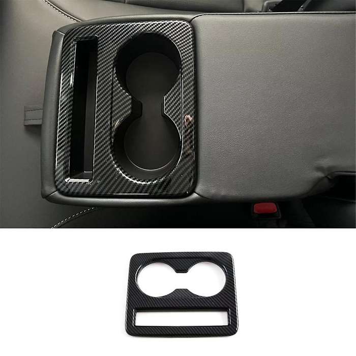 Rear Seat Cup Holder Cover Trim for 2024 2025 Interior Accessories Carbon Fiber