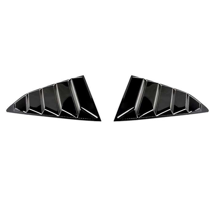 Rear Side Window Louvers Scoop Shades Cover Blinds for 2016-2021 Accessories, Bright Black