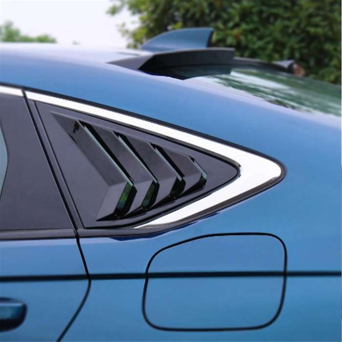 Rear Side Window Louvers Spoiler for Accord 2023 2024 11th Accessories Scoop Shade Cover - Bright Bl