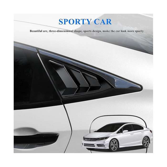 Rear Side Window Louvers for Sedan 2016-2021 Accessories Scoop Cover - Gloosy Black