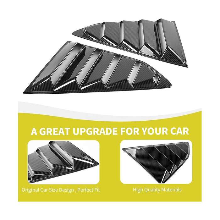 Rear Side Window Louvers for 2017-2023 Window Glass Blinds Accessories, Abs Carbon Fiber