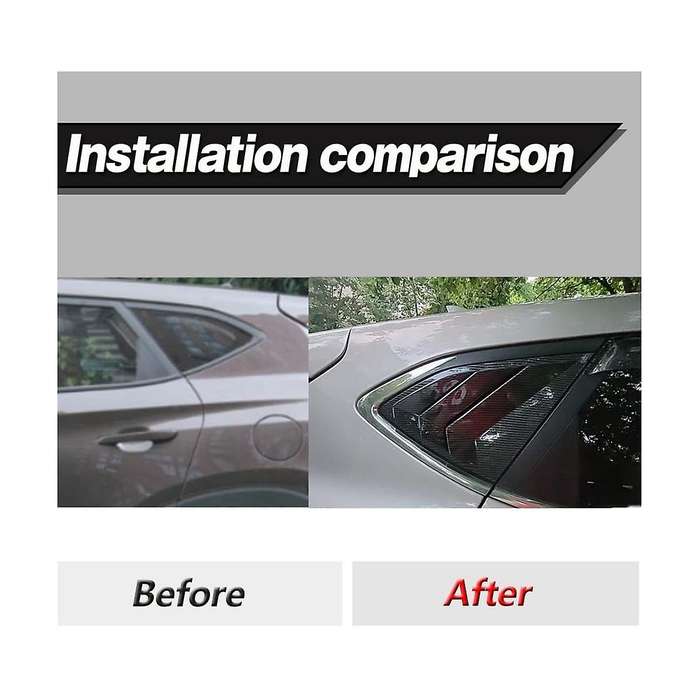 Rear Side Window Louvers Scoop Shades Panel Trim Accessories for 2016-2020 - Abs Carbon Fiber