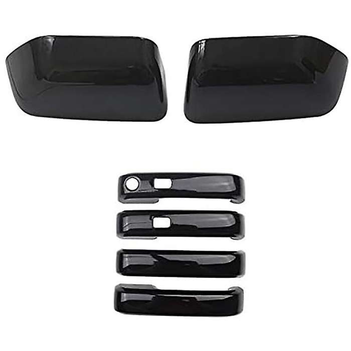 Rear View Mirror Cover Decoration, Handle Cover,Door Handle Glove with Key Hole for F250 F350 F450 F
