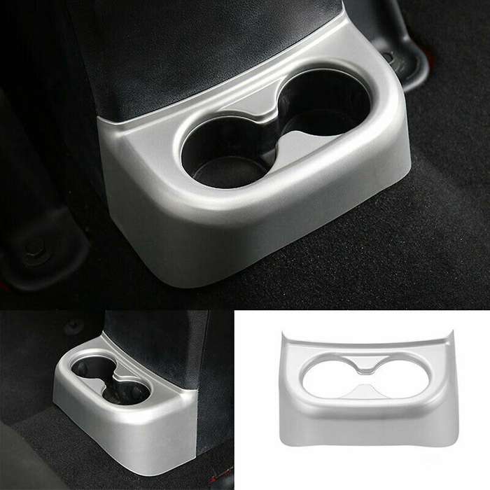 Rear Water Cup Holder Panel Frame Trim ABS Interior Accessories for JK 2011-2017 (Silver)