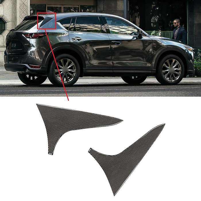 Rear Window Wing Side Triple-cornered Spoiler Cover Trim Carbon Fiber Interior Accessories for -5 20