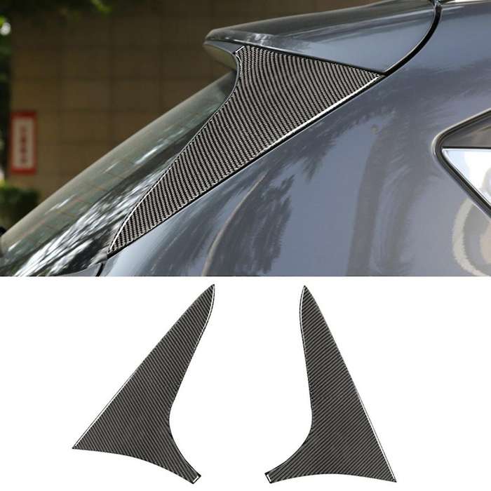 Rear Window Wing Side Triple-cornered Spoiler Cover Trim Carbon Fiber Interior Accessories for -5 20