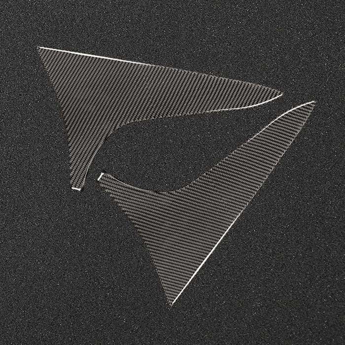 Rear Window Wing Side Triple-cornered Spoiler Cover Trim Carbon Fiber Interior Accessories for -5 20