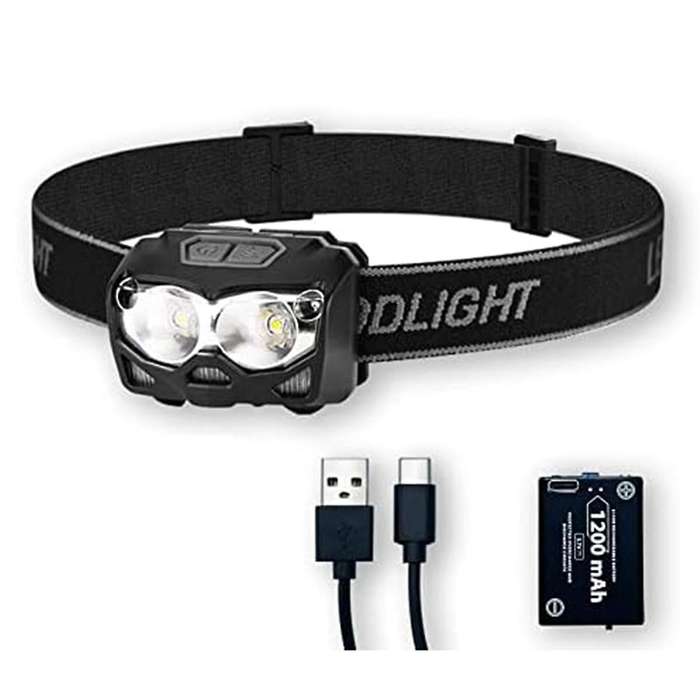 Rechargeable Headlight, Lumen Headlight Flashlight, IP65 105 Adjustable Headlight Suitable for Campi