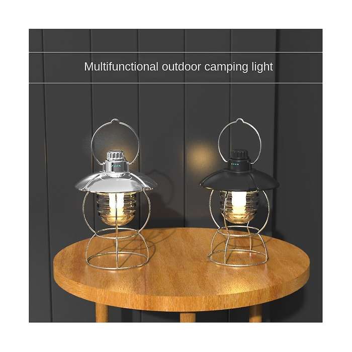 Rechargeable Led Camping Portable Lantern Light Outdoor Waterproof Retro Tent Lamp Fishing Travel L