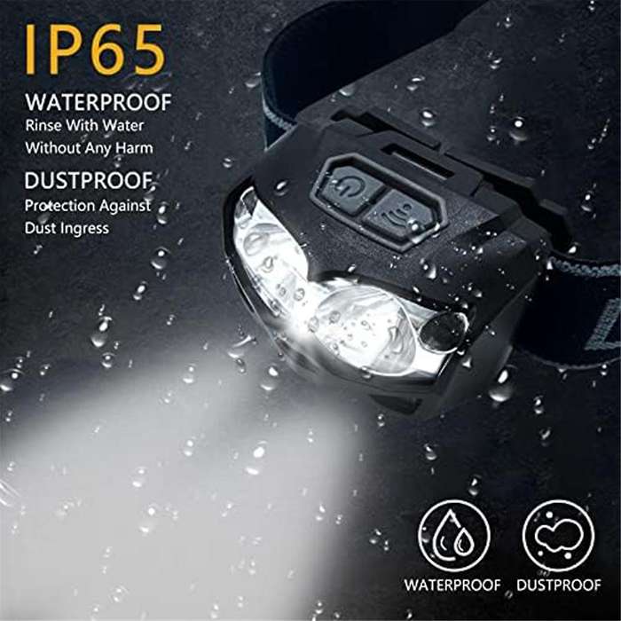 Rechargeable Headlight, Lumen Headlight Flashlight, Ip65 105 Adjustable Headlight Suitable for Cam